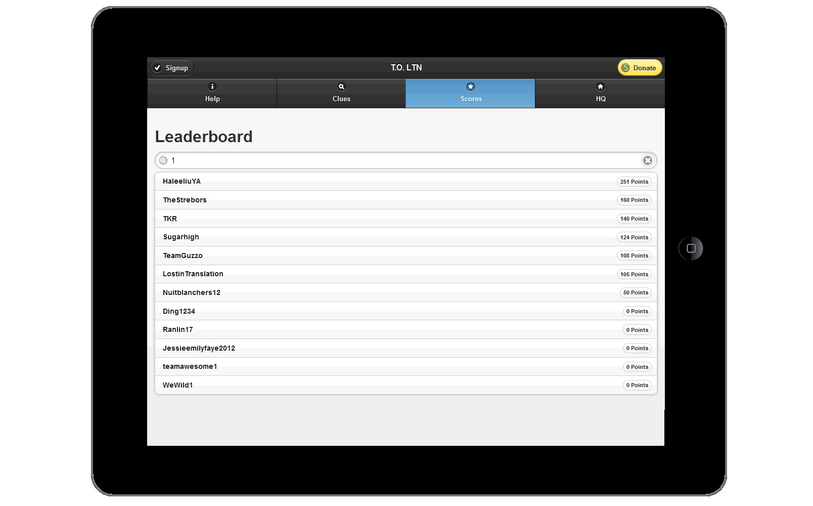 Leaderboard